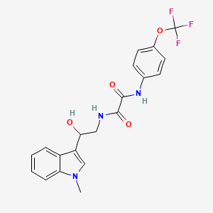 molecular formula C20H18F3N3O4 B2488122 N-[2-hydroxy-2-(1-methyl-1H-indol-3-yl)ethyl]-N'-[4-(trifluoromethoxy)phenyl]ethanediamide CAS No. 1448077-13-1