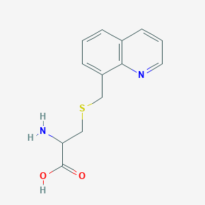 molecular formula C13H14N2O2S B2488138 2-Amino-3-[(quinolin-8-ylmethyl)sulfanyl]propanoic acid CAS No. 1132673-09-6
