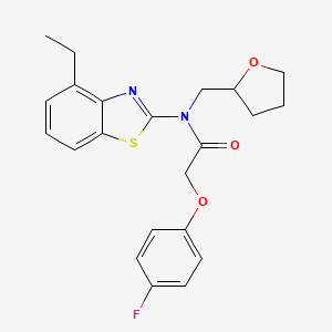 molecular formula C22H23FN2O3S B2488170 N-(4-ethyl-1,3-benzothiazol-2-yl)-2-(4-fluorophenoxy)-N-[(oxolan-2-yl)methyl]acetamide CAS No. 1172281-08-1