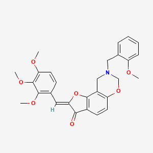 (Z)-8-(2-methoxybenzyl)-2-(2,3,4-trimethoxybenzylidene)-8,9-dihydro-2H-benzofuro[7,6-e][1,3]oxazin-3(7H)-one