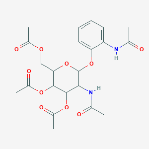 [5-Acetamido-6-(2-acetamidophenoxy)-3,4-diacetyloxyoxan-2-yl]methyl acetate