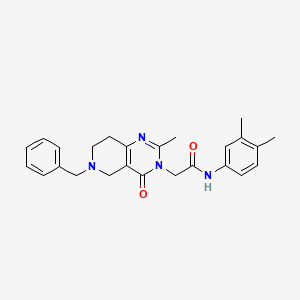 molecular formula C25H28N4O2 B2488198 2-{6-benzyl-2-methyl-4-oxo-3H,4H,5H,6H,7H,8H-pyrido[4,3-d]pyrimidin-3-yl}-N-(3,4-dimethylphenyl)acetamide CAS No. 1251620-74-2