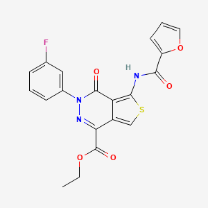 molecular formula C20H14FN3O5S B2488199 ethyl 3-(3-fluorophenyl)-5-(furan-2-amido)-4-oxo-3H,4H-thieno[3,4-d]pyridazine-1-carboxylate CAS No. 887224-70-6