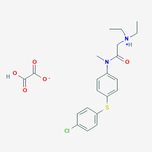 molecular formula C21H25ClN2O5S B024882 ACETANILIDE, 4'-(p-CHLOROPHENYLTHIO)-2-(DIETHYLAMINO)-N-METHYL-, OXALATE CAS No. 101651-67-6