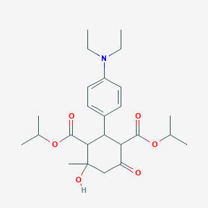 molecular formula C25H37NO6 B248822 1,3-BIS(PROPAN-2-YL) 2-[4-(DIETHYLAMINO)PHENYL]-4-HYDROXY-4-METHYL-6-OXOCYCLOHEXANE-1,3-DICARBOXYLATE 