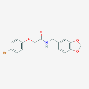 molecular formula C16H14BrNO4 B248825 N-(1,3-benzodioxol-5-ylmethyl)-2-(4-bromophenoxy)acetamide 