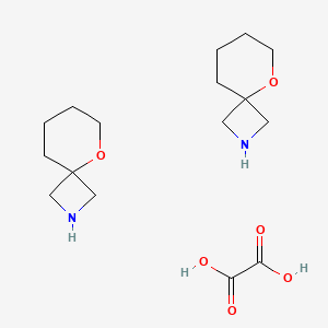 molecular formula C16H28N2O6 B2488255 5-Oxa-2-azaspiro[3.5]nonane hemioxalate CAS No. 1427359-47-4; 1523571-01-8