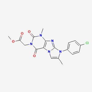 molecular formula C18H16ClN5O4 B2488273 methyl 2-[8-(4-chlorophenyl)-1,7-dimethyl-2,4-dioxo-1H,2H,3H,4H,8H-imidazo[1,2-g]purin-3-yl]acetate CAS No. 899400-95-4