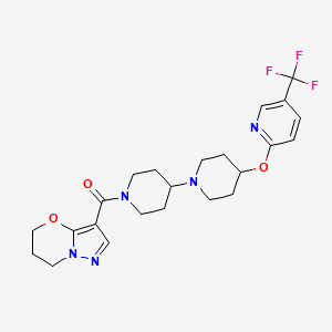 (6,7-dihydro-5H-pyrazolo[5,1-b][1,3]oxazin-3-yl)(4-((5-(trifluoromethyl)pyridin-2-yl)oxy)-[1,4'-bipiperidin]-1'-yl)methanone