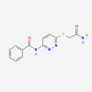 molecular formula C13H12N4O2S B2488307 N-(6-((2-amino-2-oxoethyl)thio)pyridazin-3-yl)benzamide CAS No. 1021119-85-6