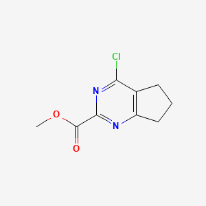 molecular formula C9H9ClN2O2 B2488314 methyl 4-chloro-5H,6H,7H-cyclopenta[d]pyrimidine-2-carboxylate CAS No. 1509338-85-5