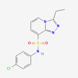 molecular formula C14H13ClN4O2S B2488316 N-(4-chlorophenyl)-3-ethyl-[1,2,4]triazolo[4,3-a]pyridine-8-sulfonamide CAS No. 1986427-95-5