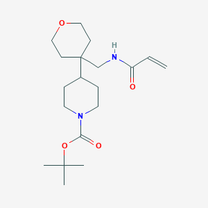molecular formula C19H32N2O4 B2488323 Tert-butyl 4-[4-[(prop-2-enoylamino)methyl]oxan-4-yl]piperidine-1-carboxylate CAS No. 2411254-33-4