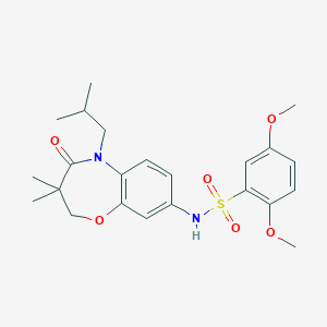 molecular formula C23H30N2O6S B2488325 N-(5-isobutyl-3,3-dimethyl-4-oxo-2,3,4,5-tetrahydrobenzo[b][1,4]oxazepin-8-yl)-2,5-dimethoxybenzenesulfonamide CAS No. 922050-30-4