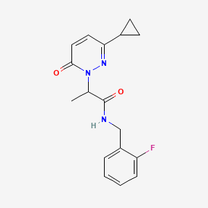 2-(3-cyclopropyl-6-oxopyridazin-1(6H)-yl)-N-(2-fluorobenzyl)propanamide