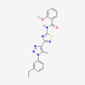 N-{3-[1-(3-ethylphenyl)-5-methyl-1H-1,2,3-triazol-4-yl]-1,2,4-thiadiazol-5-yl}-2-methoxybenzamide