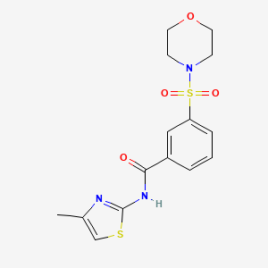 molecular formula C15H17N3O4S2 B2488341 N-(4-methyl-1,3-thiazol-2-yl)-3-morpholin-4-ylsulfonylbenzamide CAS No. 874671-80-4