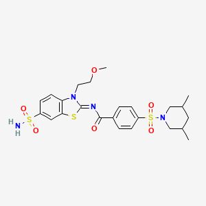 (Z)-4-((3,5-dimethylpiperidin-1-yl)sulfonyl)-N-(3-(2-methoxyethyl)-6-sulfamoylbenzo[d]thiazol-2(3H)-ylidene)benzamide