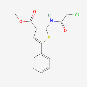 molecular formula C14H12ClNO3S B2488355 Methyl 2-[(chloroacetyl)amino]-5-phenylthiophene-3-carboxylate CAS No. 315708-45-3