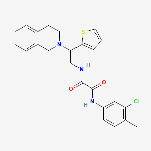 molecular formula C24H24ClN3O2S B2488384 N'-(3-chloro-4-methylphenyl)-N-[2-(1,2,3,4-tetrahydroisoquinolin-2-yl)-2-(thiophen-2-yl)ethyl]ethanediamide CAS No. 898452-81-8
