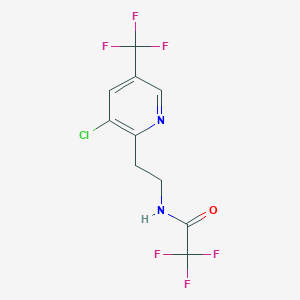 molecular formula C10H7ClF6N2O B2488390 N-{2-[3-chloro-5-(trifluoromethyl)pyridin-2-yl]ethyl}-2,2,2-trifluoroacetamide CAS No. 2059280-20-3