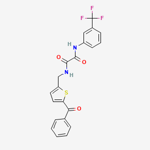molecular formula C21H15F3N2O3S B2488408 N1-((5-benzoylthiophen-2-yl)methyl)-N2-(3-(trifluoromethyl)phenyl)oxalamide CAS No. 1797761-86-4