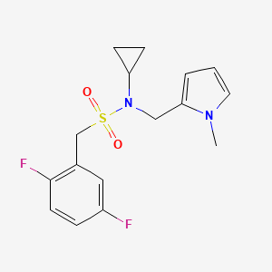 molecular formula C16H18F2N2O2S B2488410 N-cyclopropyl-1-(2,5-difluorophenyl)-N-((1-methyl-1H-pyrrol-2-yl)methyl)methanesulfonamide CAS No. 1396847-63-4