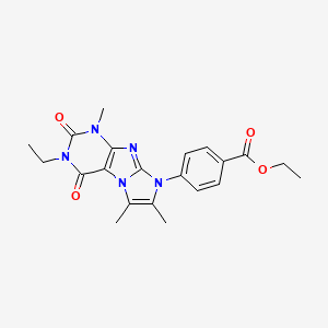 Ethyl 4-(3-ethyl-1,6,7-trimethyl-2,4-dioxo-1,3,5-trihydro-4-imidazolino[1,2-h] purin-8-yl)benzoate
