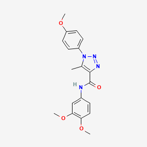 molecular formula C19H20N4O4 B2488456 N-(3,4-dimethoxyphenyl)-1-(4-methoxyphenyl)-5-methyl-1H-1,2,3-triazole-4-carboxamide CAS No. 895643-85-3