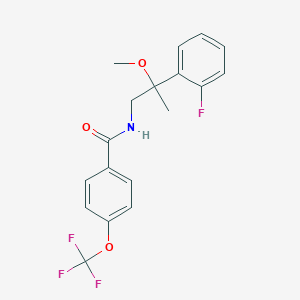 molecular formula C18H17F4NO3 B2488466 N-[2-(2-Fluorophenyl)-2-methoxypropyl]-4-(trifluoromethoxy)benzamide CAS No. 1797559-12-6