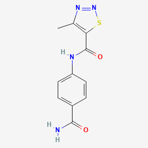 molecular formula C11H10N4O2S B2488479 N-(4-carbamoylphenyl)-4-methylthiadiazole-5-carboxamide CAS No. 183305-49-9