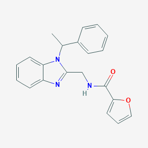 molecular formula C21H19N3O2 B248855 N-{[1-(1-phenylethyl)-1H-benzimidazol-2-yl]methyl}-2-furamide 