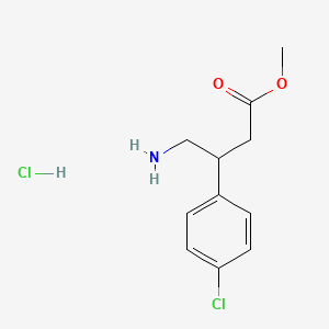 molecular formula C11H15Cl2NO2 B2488553 Methyl 4-amino-3-(4-chlorophenyl)butanoate hydrochloride CAS No. 213407-11-5