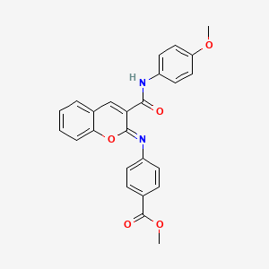 molecular formula C25H20N2O5 B2488554 methyl 4-({(2Z)-3-[(4-methoxyphenyl)carbamoyl]-2H-chromen-2-ylidene}amino)benzoate CAS No. 1327183-41-4