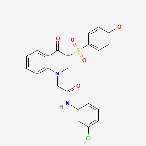 molecular formula C24H19ClN2O5S B2488560 N-(3-chlorophenyl)-2-[3-(4-methoxybenzenesulfonyl)-4-oxo-1,4-dihydroquinolin-1-yl]acetamide CAS No. 866813-82-3