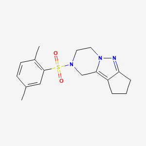 2-((2,5-dimethylphenyl)sulfonyl)-2,3,4,7,8,9-hexahydro-1H-cyclopenta[3,4]pyrazolo[1,5-a]pyrazine
