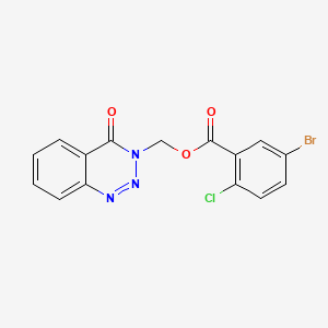 (4-oxobenzo[d][1,2,3]triazin-3(4H)-yl)methyl 5-bromo-2-chlorobenzoate
