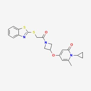 4-((1-(2-(benzo[d]thiazol-2-ylthio)acetyl)azetidin-3-yl)oxy)-1-cyclopropyl-6-methylpyridin-2(1H)-one