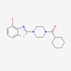 molecular formula C18H22FN3OS B2488599 2-(4-cyclohexanecarbonylpiperazin-1-yl)-4-fluoro-1,3-benzothiazole CAS No. 897480-31-8