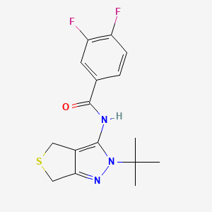 molecular formula C16H17F2N3OS B2488635 N-{2-tert-butyl-2H,4H,6H-thieno[3,4-c]pyrazol-3-yl}-3,4-difluorobenzamide CAS No. 887223-64-5