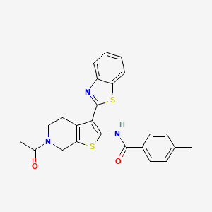B2488666 N-(6-acetyl-3-(benzo[d]thiazol-2-yl)-4,5,6,7-tetrahydrothieno[2,3-c]pyridin-2-yl)-4-methylbenzamide CAS No. 864859-32-5