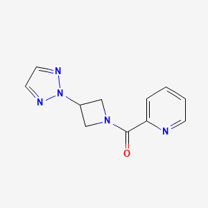 molecular formula C11H11N5O B2488682 2-[3-(2H-1,2,3-triazol-2-yl)azetidine-1-carbonyl]pyridine CAS No. 2415519-35-4