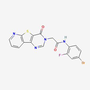 molecular formula C17H10BrFN4O2S B2488745 N-(4-bromo-2-fluorophenyl)-2-(6-oxo-8-thia-3,5,10-triazatricyclo[7.4.0.02,7]trideca-1(9),2(7),3,10,12-pentaen-5-yl)acetamide CAS No. 946292-79-1