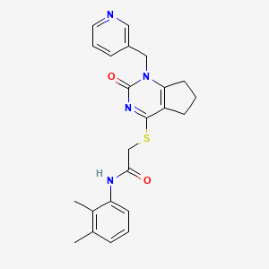 molecular formula C23H24N4O2S B2488753 N-(2,3-DIMETHYLPHENYL)-2-({2-OXO-1-[(PYRIDIN-3-YL)METHYL]-1H,2H,5H,6H,7H-CYCLOPENTA[D]PYRIMIDIN-4-YL}SULFANYL)ACETAMIDE CAS No. 946271-28-9