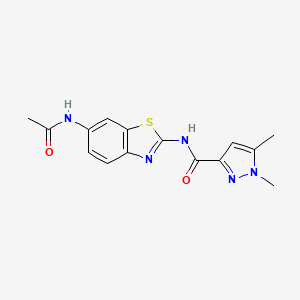 molecular formula C15H15N5O2S B2488757 N-(6-acetamidobenzo[d]thiazol-2-yl)-1,5-dimethyl-1H-pyrazole-3-carboxamide CAS No. 1013758-84-3