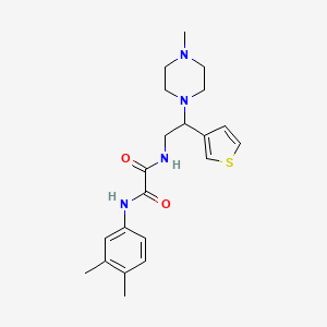 molecular formula C21H28N4O2S B2488763 N'-(3,4-dimethylphenyl)-N-[2-(4-methylpiperazin-1-yl)-2-(thiophen-3-yl)ethyl]ethanediamide CAS No. 946355-30-2