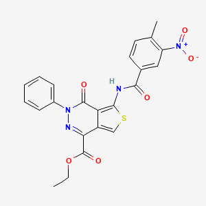molecular formula C23H18N4O6S B2488768 ethyl 5-(4-methyl-3-nitrobenzamido)-4-oxo-3-phenyl-3H,4H-thieno[3,4-d]pyridazine-1-carboxylate CAS No. 851947-35-8