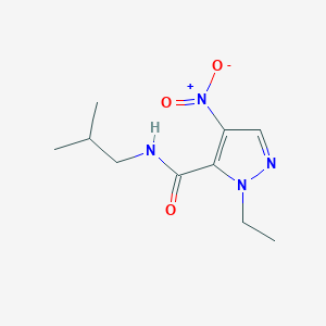molecular formula C10H16N4O3 B2488777 1-ethyl-N-(2-methylpropyl)-4-nitro-1H-pyrazole-5-carboxamide CAS No. 1245771-74-7