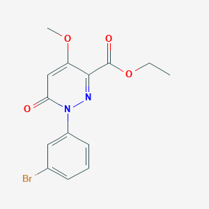 molecular formula C14H13BrN2O4 B2488783 Ethyl 1-(3-bromophenyl)-4-methoxy-6-oxo-1,6-dihydropyridazine-3-carboxylate CAS No. 886952-54-1