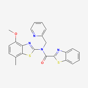 N-(4-methoxy-7-methylbenzo[d]thiazol-2-yl)-N-(pyridin-2-ylmethyl)benzo[d]thiazole-2-carboxamide